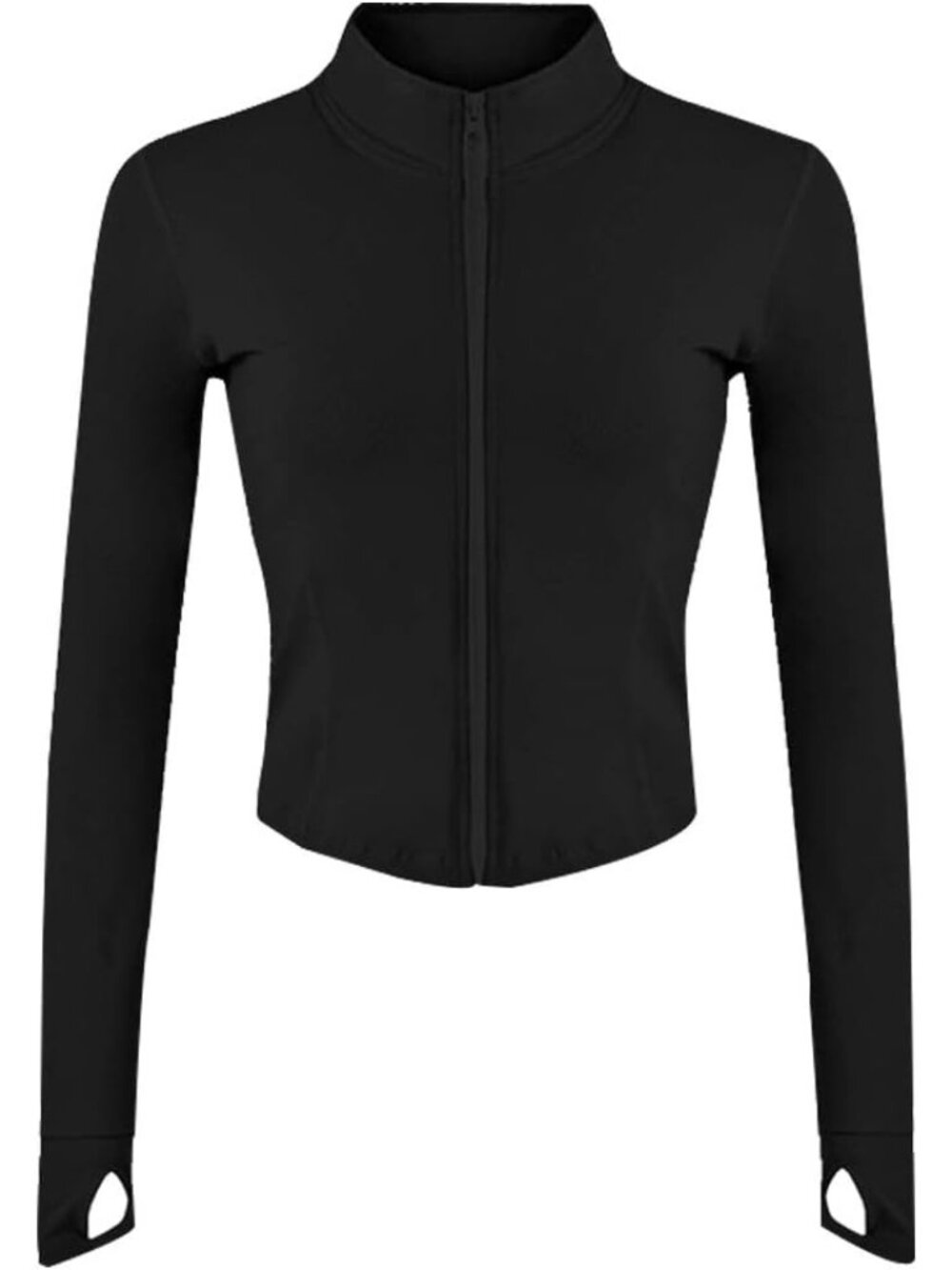 Women's Workout Jacket Lightweight Zip Up Athletic Cropped Running Jacket